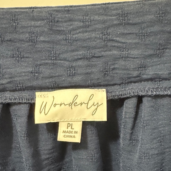 Wonderly Navy Square-Neck Long Sleeve Blouse. Spring Blouse - Picture 3 of 3